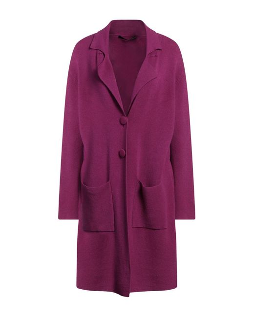 Annarita N. Purple Fuchsia Overcoat & Trench Coat Viscose, Modal, Elastane