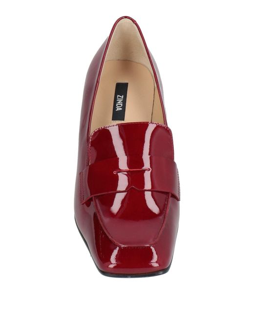 Zinda Red Loafers Leather