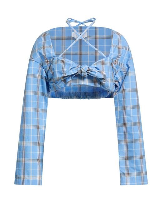 MSGM Blue Azure Top Cotton, Polyester