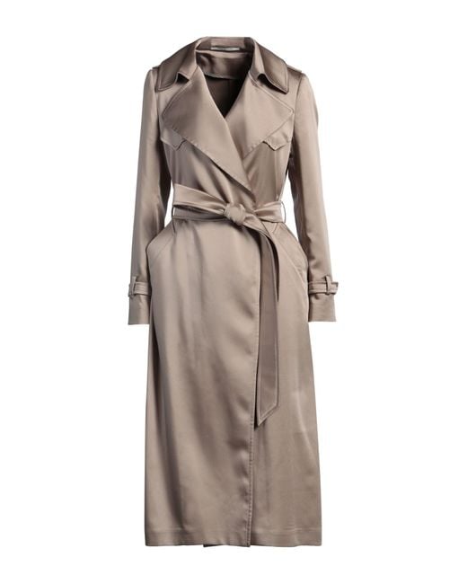Tagliatore 0205 Natural Khaki Overcoat & Trench Coat Polyester, Elastane