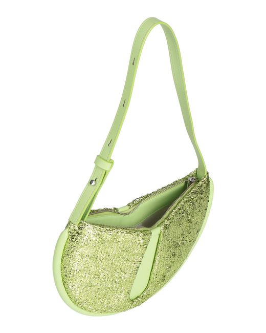 THEMOIRÈ Green Lime Shoulder Bag Textile Fibers
