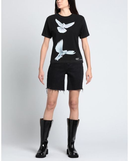 3.PARADIS Black T-Shirt Cotton
