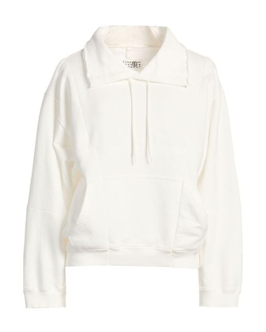 MM6 by Maison Margiela White Sweatshirt Cotton
