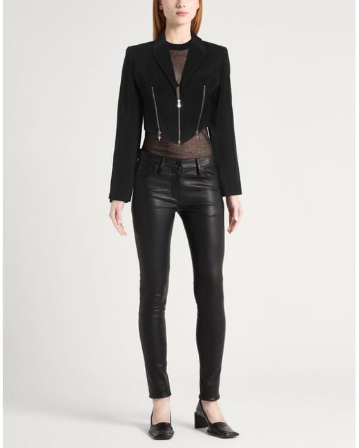 Mugler Black Jacket Viscose, Virgin Wool