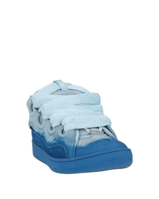 Lanvin Blue Sneakers Calfskin, Polyester for men