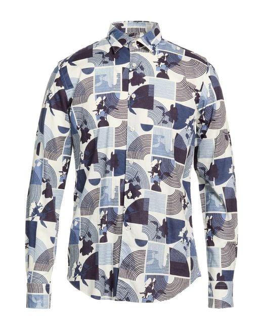 Xacus Blue Shirt Linen, Cotton for men