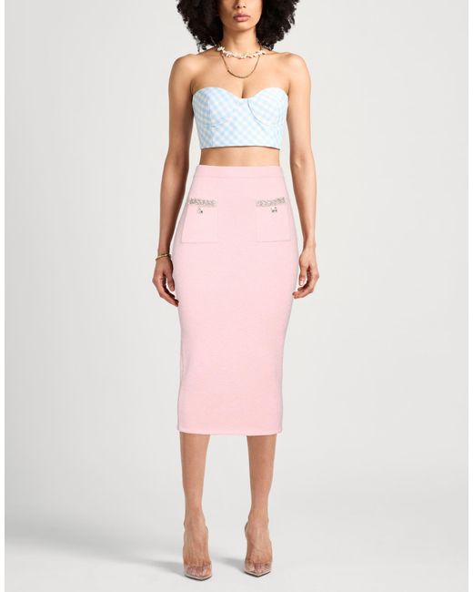 Self-Portrait Pink Midi Skirt