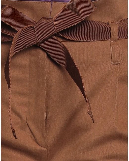 Alberta Ferretti Brown Camel Pants Cotton, Elastane, Acetate