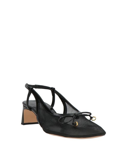 Odissi Black Pumps Textile Fibers, Leather