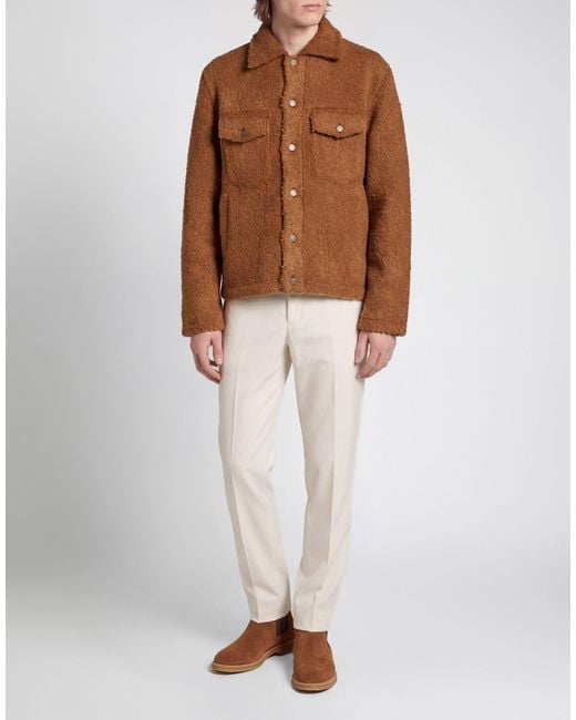 Laneus Brown Camel Jacket Polyacrylic, Polyester, Viscose, Wool, Alpaca Wool for men