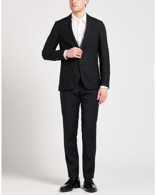 Lardini Blue Suit Polyester, Wool, Elastane for men