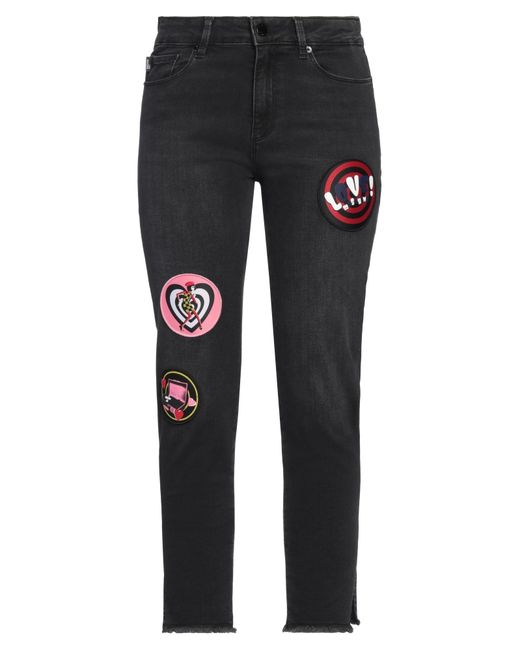 Love Moschino Black Jeans Cotton, Polyester, Elastane