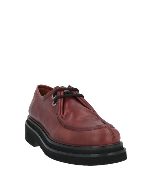 Pons Quintana Brown Burgundy Lace-Up Shoes Leather