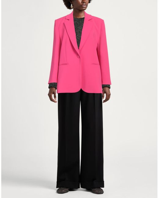 Pinko Pink Fuchsia Blazer Polyester, Elastane
