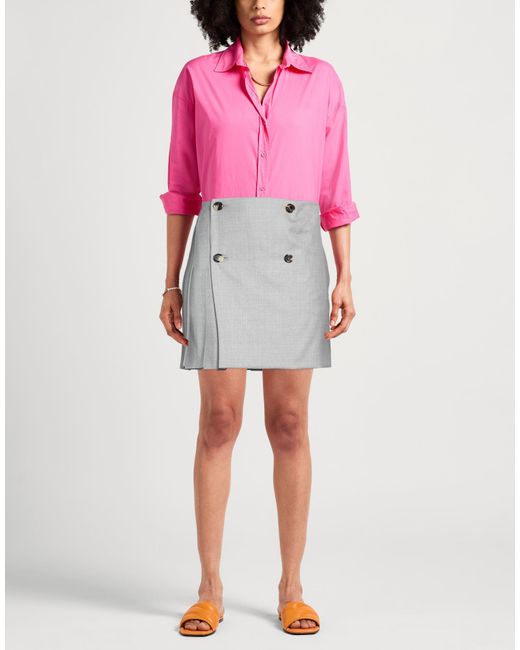 Moschino Gray Mini Skirt Virgin Wool