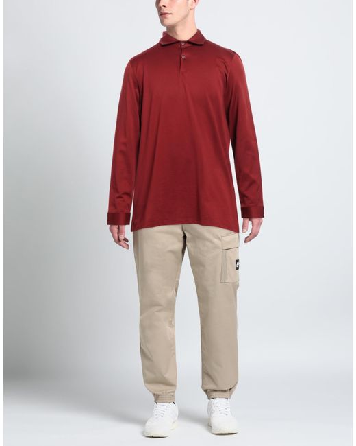 Polo Moorer de hombre de color Red