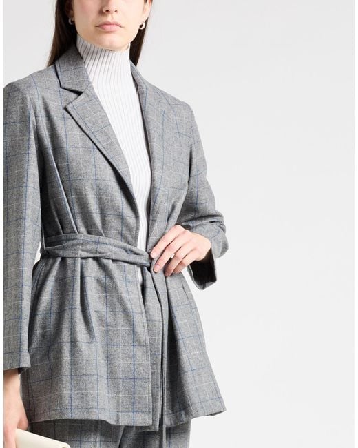 Shirtaporter Gray Suit Wool, Polyamide
