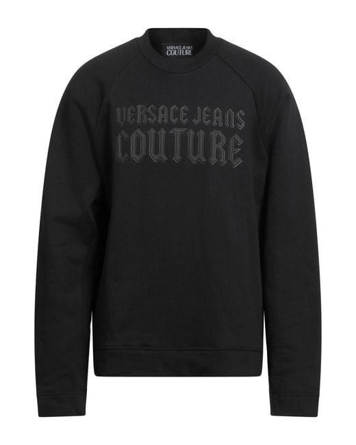 Versace Jeans Couture Black Sweatshirt Cotton, Elastane for men