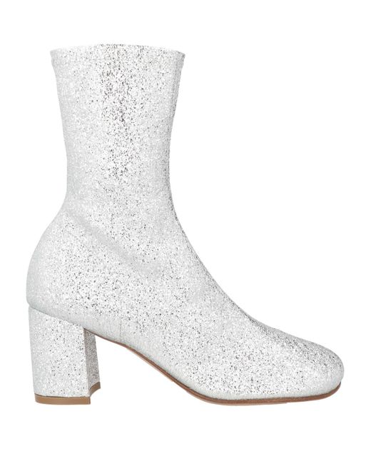 Dries Van Noten White Ankle Boots