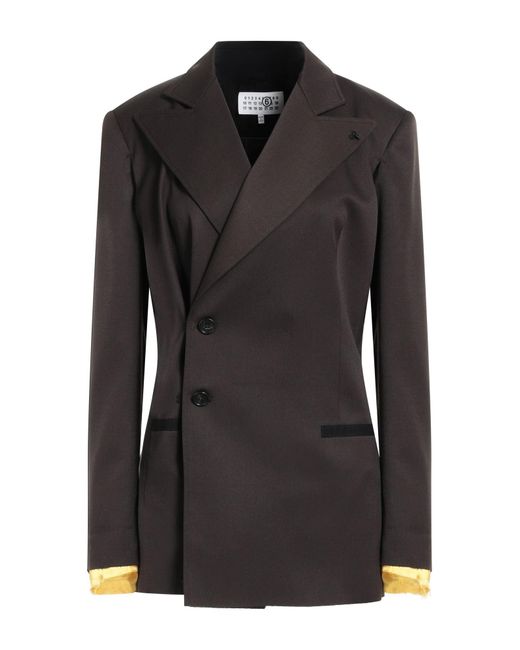 MM6 by Maison Martin Margiela Black Blazer Polyester, Virgin Wool, Elastane