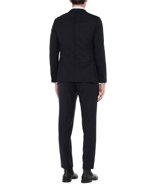 Lardini Black Midnight Suit Wool for men