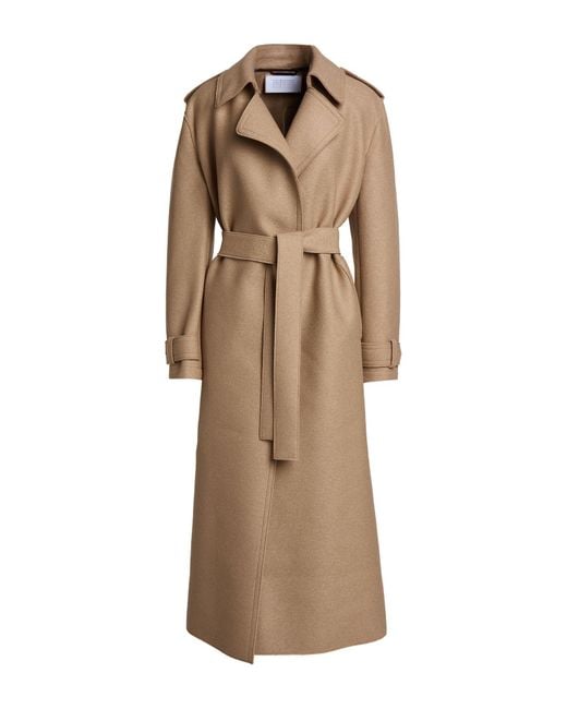 Harris Wharf London Natural Sand Coat Virgin Wool