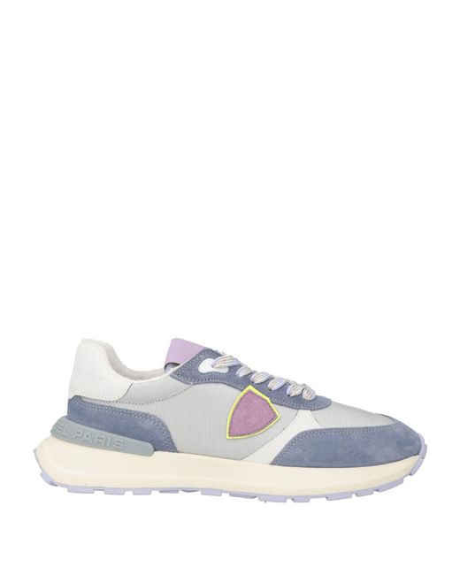 Philippe Model Blue Sneakers Leather, Textile Fibers