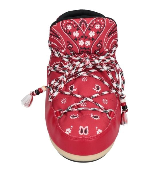Moon Boot Red Ankle Boots