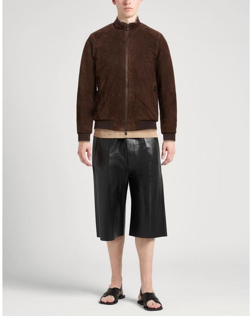 Fedeli Brown Jacket Kidskin for men