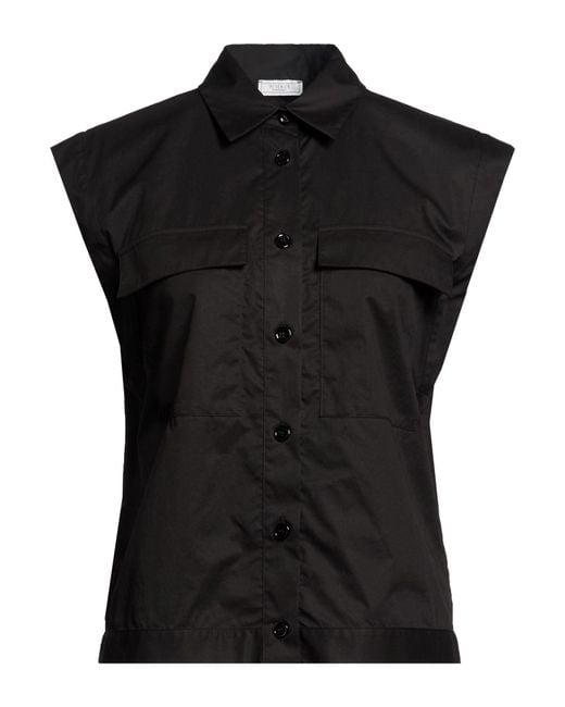 Peserico Black Shirt Cotton, Elastane