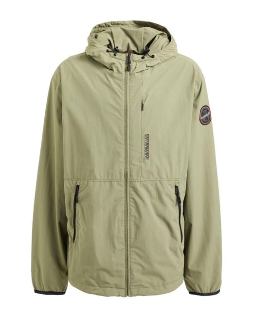 Napapijri Green Khaki Jacket Polyamide, Polyurethane for men