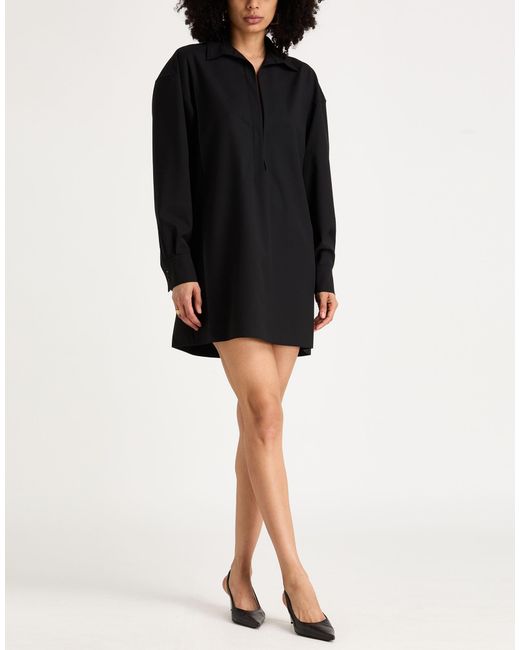 Philosophy Di Lorenzo Serafini Black Mini Dress Polyester, Virgin Wool, Elastane