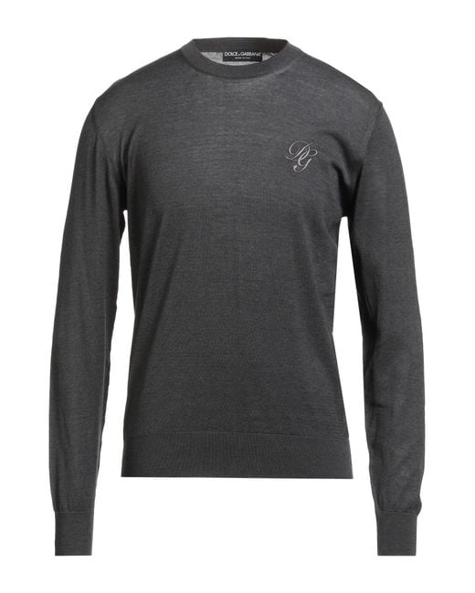 Dolce & Gabbana Gray Charcoal Sweater Cotton for men