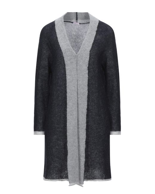 Rossopuro Blue Cardigan Mohair Wool, Alpaca Wool, Polyamide