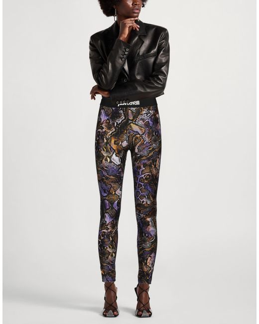 Just Cavalli Black Leggings Polyamide, Elastane