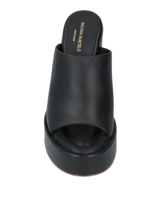 Paloma Barcelo Black Leather Slide Sandals Paloma Barceló Sandals in Black | Lyst main image 3