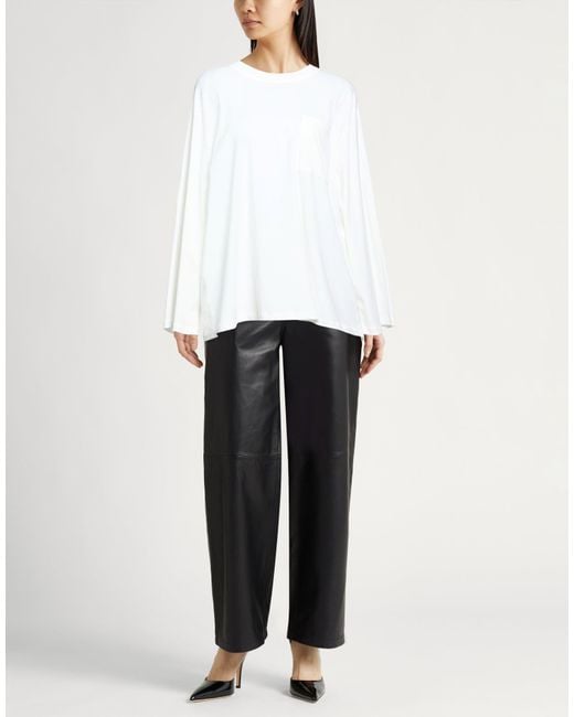 By Malene Birger White Ivory T-Shirt Organic Cotton