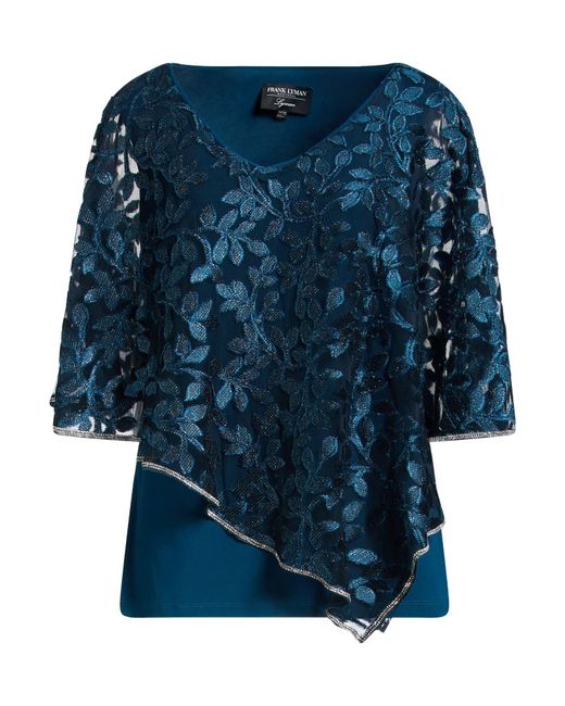 FRANK LYMAN Blue Top Polyester, Nylon, Elastane