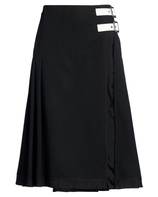 Jil Sander Black Midi Skirt Wool
