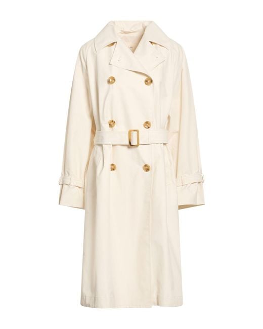 L.B.M. 1911 Women's Natural Cream Overcoat & Trench Coat Cotton Polyamide Nylon