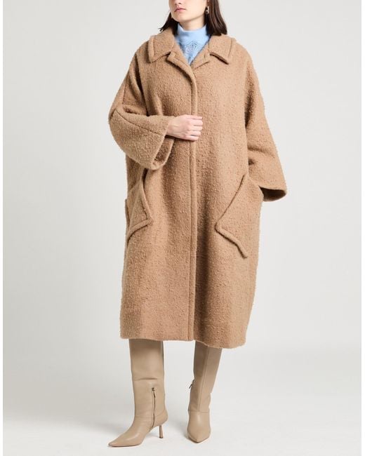 Maison Margiela Natural Coat Mohair Wool, Virgin Wool, Polyamide