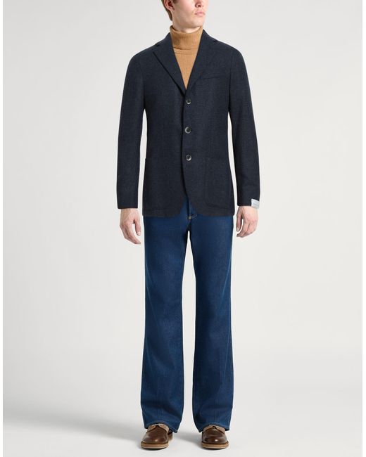 Caruso Blue Midnight Blazer Wool, Cashmere, Nylon for men