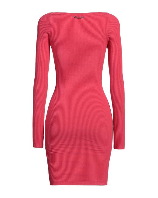 DSquared² Pink Fuchsia Mini Dress Viscose, Polyester