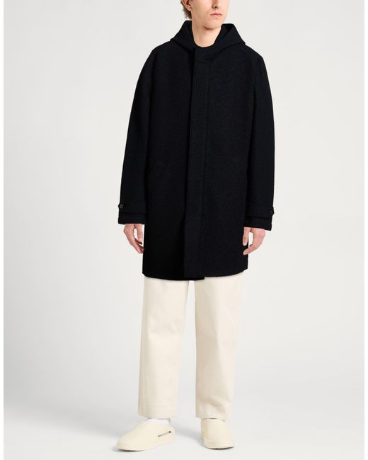 Harris Wharf London Blue Midnight Coat Virgin Wool for men