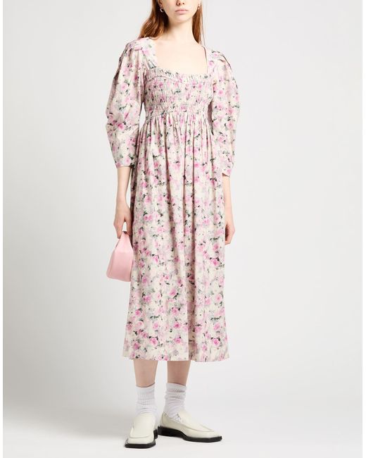 Ganni White Midi Dress