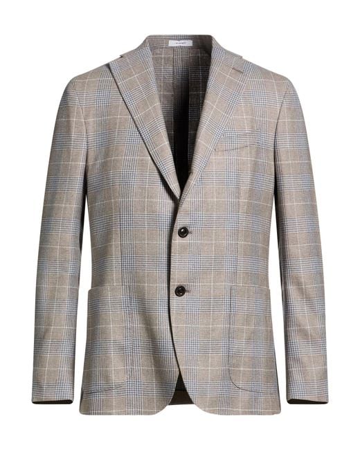 Boglioli Gray Blazer Wool, Silk, Polyamide for men