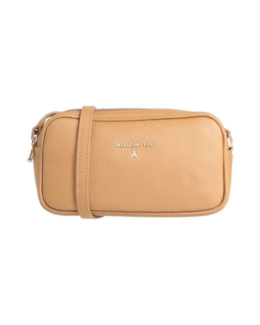 Patrizia Pepe Natural Camel Cross-Body Bag Calfskin