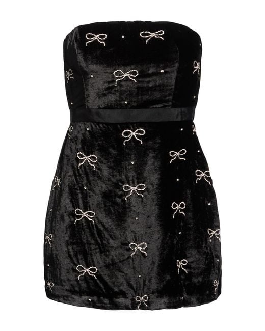 LoveShackFancy Black Mini Dress Viscose, Nylon