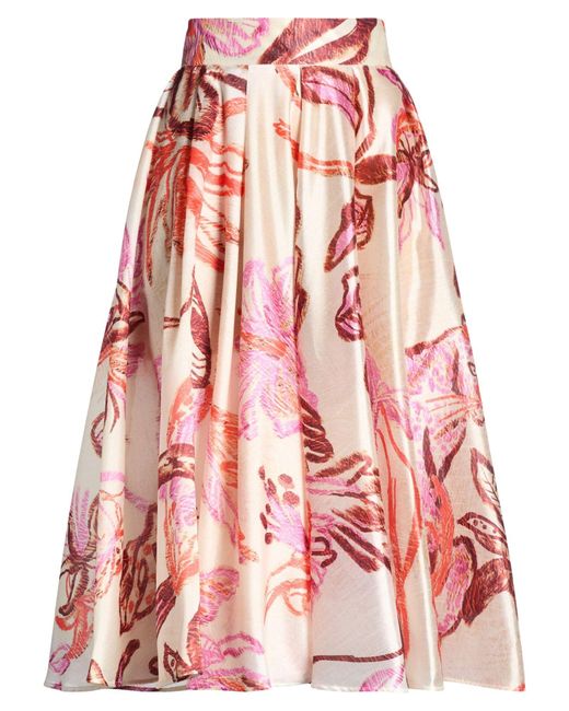 Stella Jean Red Midi Skirt Polyester