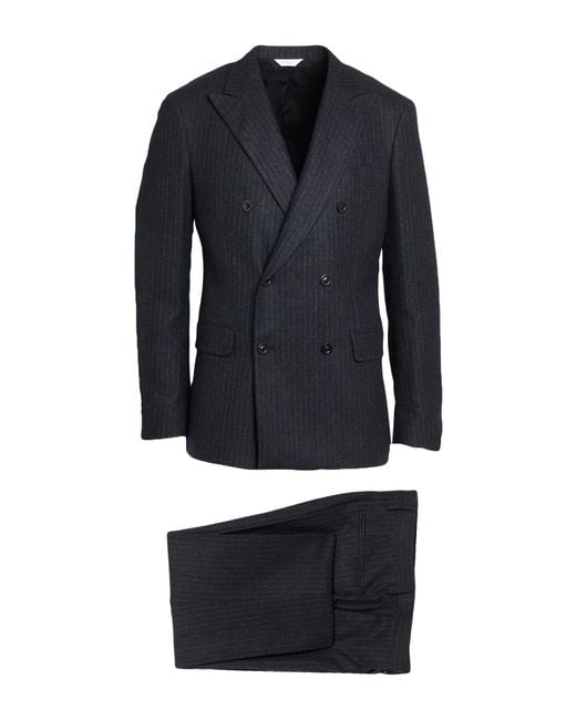 Boglioli Blue Charcoal Suit Virgin Wool, Polyester, Elastane for men
